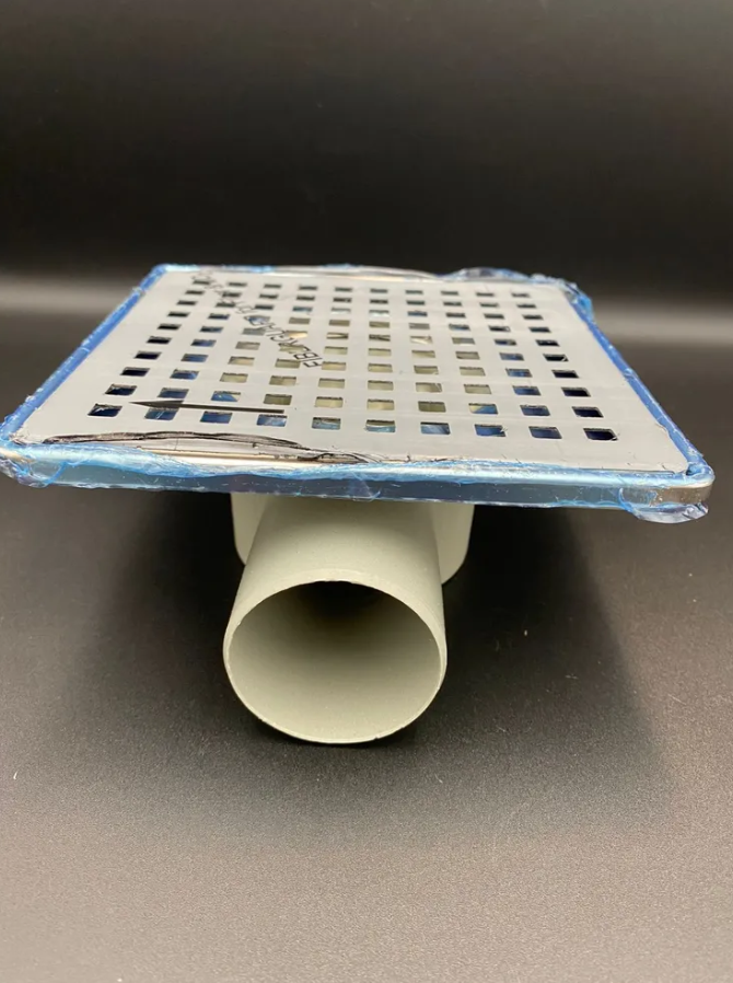 Трап горизонтальный с решеткой и окантовкой из нерж.стали 150мм*150мм, VALFEX, арт.VF.022.050K.150.01