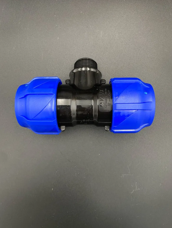 Тройник компрессионный переходной ПНД с НР 32x3/4"x32 VALFEX