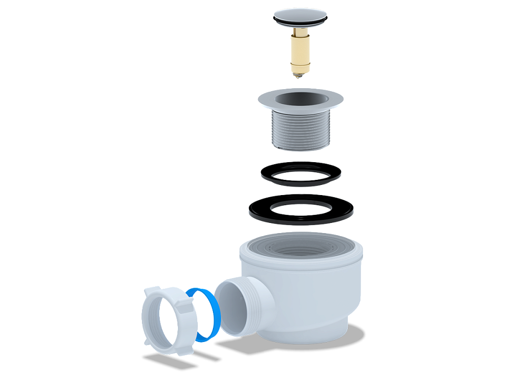 Сифон для душевого поддона АНИ Пласт E410CL 1 1/2 дюйма 50/60 мм хром клик-клак