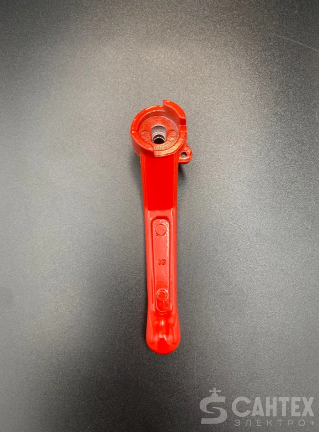 Ручка-рычаг 1/2";3/4" (посадочное гнездо как на фото) для шарового крана под пломбу (красная) VALFEX, арт.VF.RR2W.15.20.59