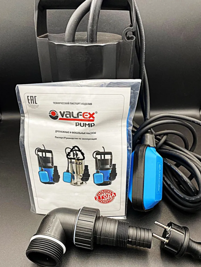 Дренажный погружной насос 200 л/мин, для чистых или дренажных вод до 5 мм, VALFEX, арт.VF.D.200.8