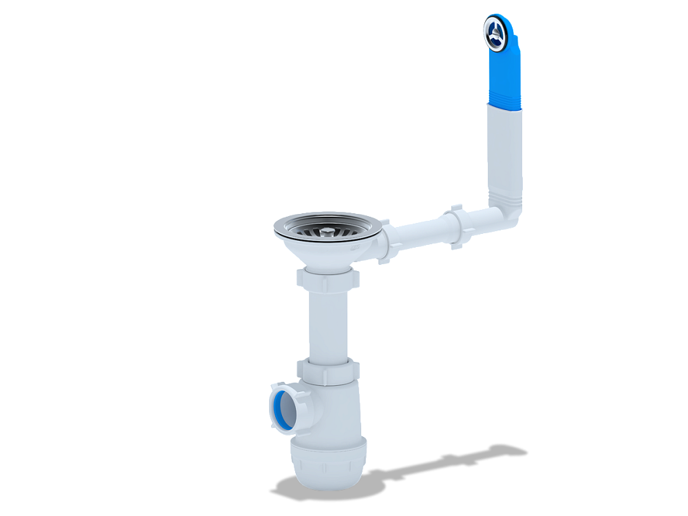 Сифон для мойки АНИ Пласт Грот A0142 3 1/2 дюйма 40 мм с жестким переливом