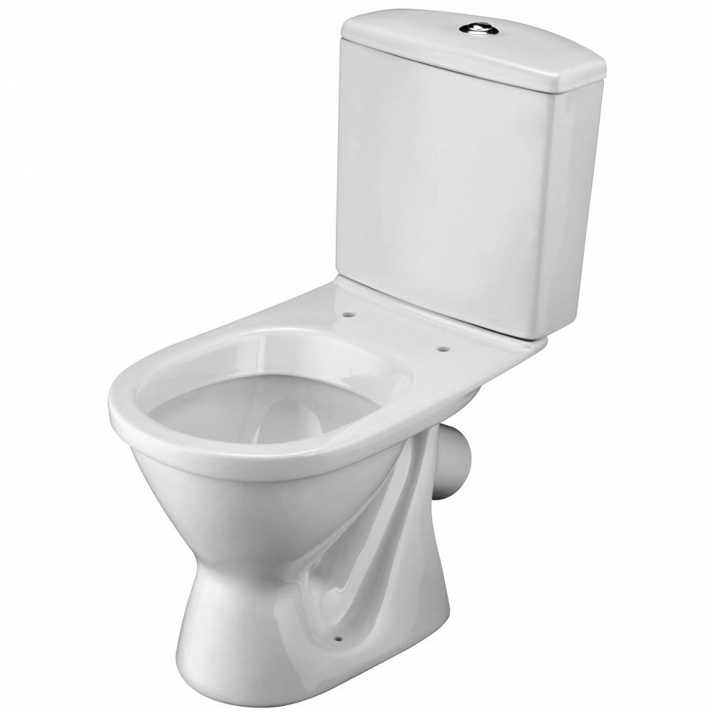 Унитаз SANTEK АЛЬКОР компакт, выпуск косой (слив 2-реж., полипропилен) с сиденьем и бачком