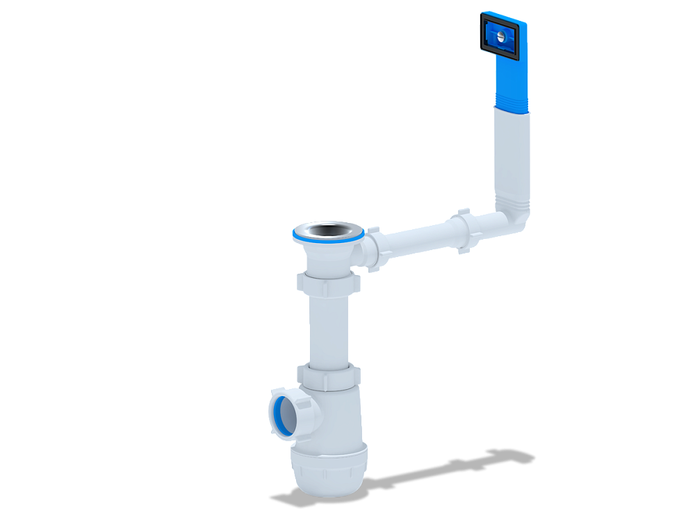 Сифон для мойки АНИ Пласт Грот A0140 1 1/2 дюйма 40 мм с жестким переливом