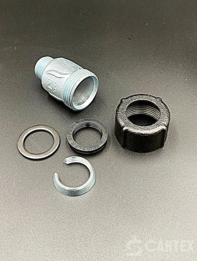 Обжимной соединитель 1/2" НР из ковкого чугуна, с наружной резьбой ZEISSLER, арт.ZSr.130.0204