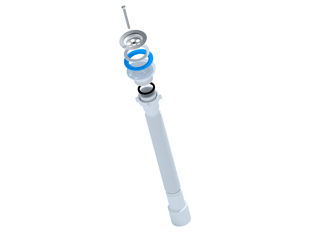 Сифон для мойки АНИ Пласт G116 1 1/2 дюйма 40/50 мм гофрированный 571-1401 мм