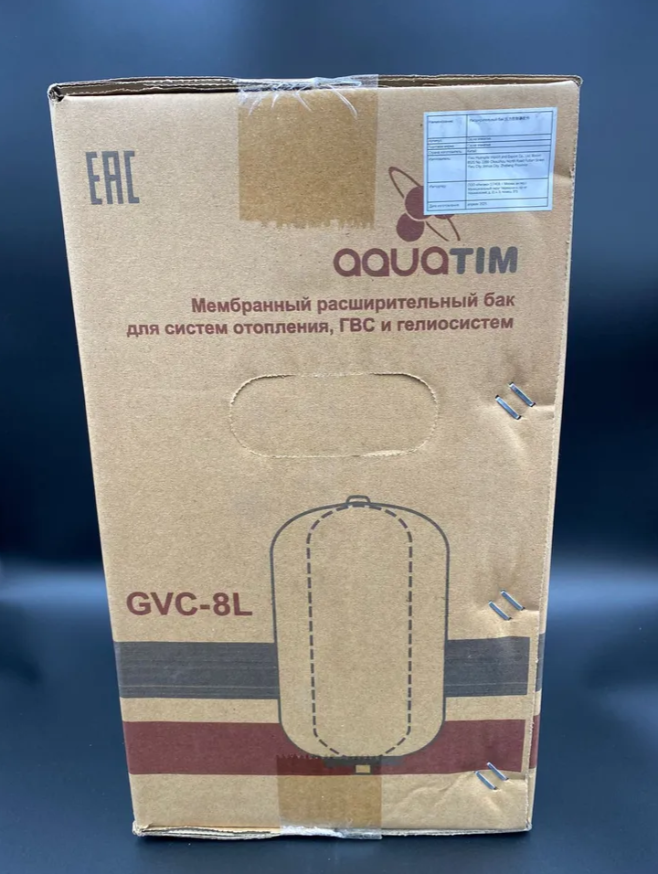 Расширительный бак вертикальный 8 литров для ГВС, AQUATIM, арт.GVC-8L