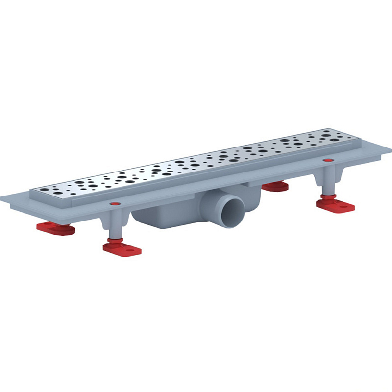 Трап линейный пластиковый АНИ Пласт TLQ1345G DN40 с сухим затвором и глянцевой решёткой Бриз 450х62 мм