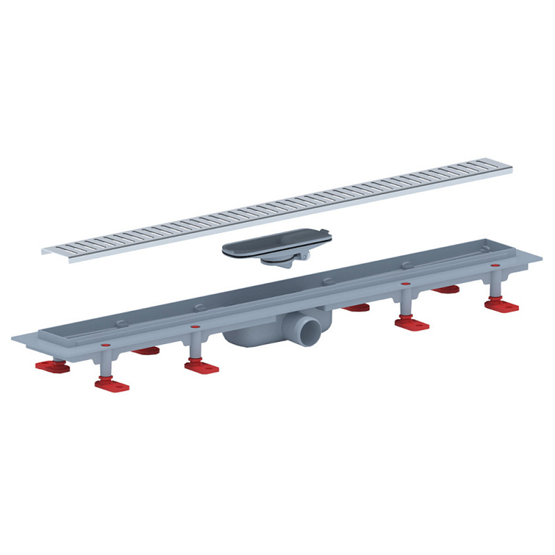 Трап линейный пластиковый АНИ Пласт TLQ1475M DN40 с сухим затвором и матовой решёткой Бимс 750х62 мм