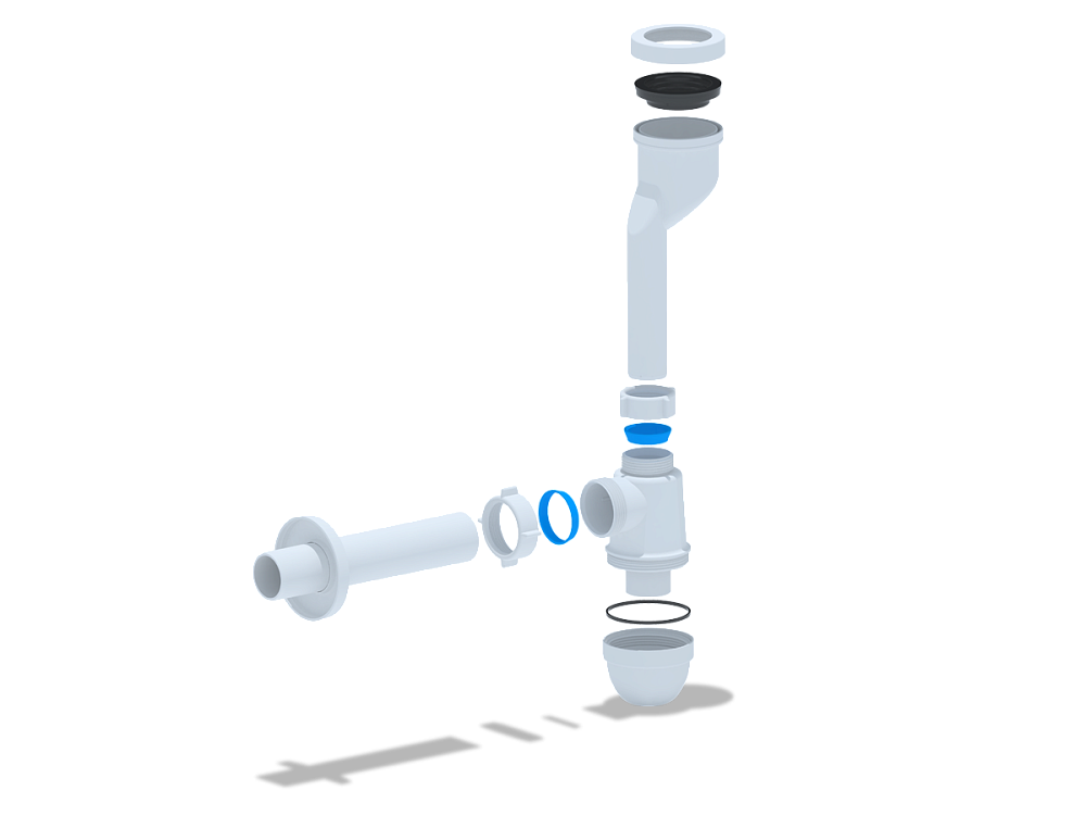 Сифон для писсуара АНИ Пласт U0104 40 мм с прямой трубой 40 мм