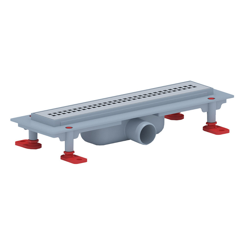 Трап линейный пластиковый АНИ Пласт TLQ1235M DN40 с сухим затвором и матовой решёткой Риф 350х62 мм