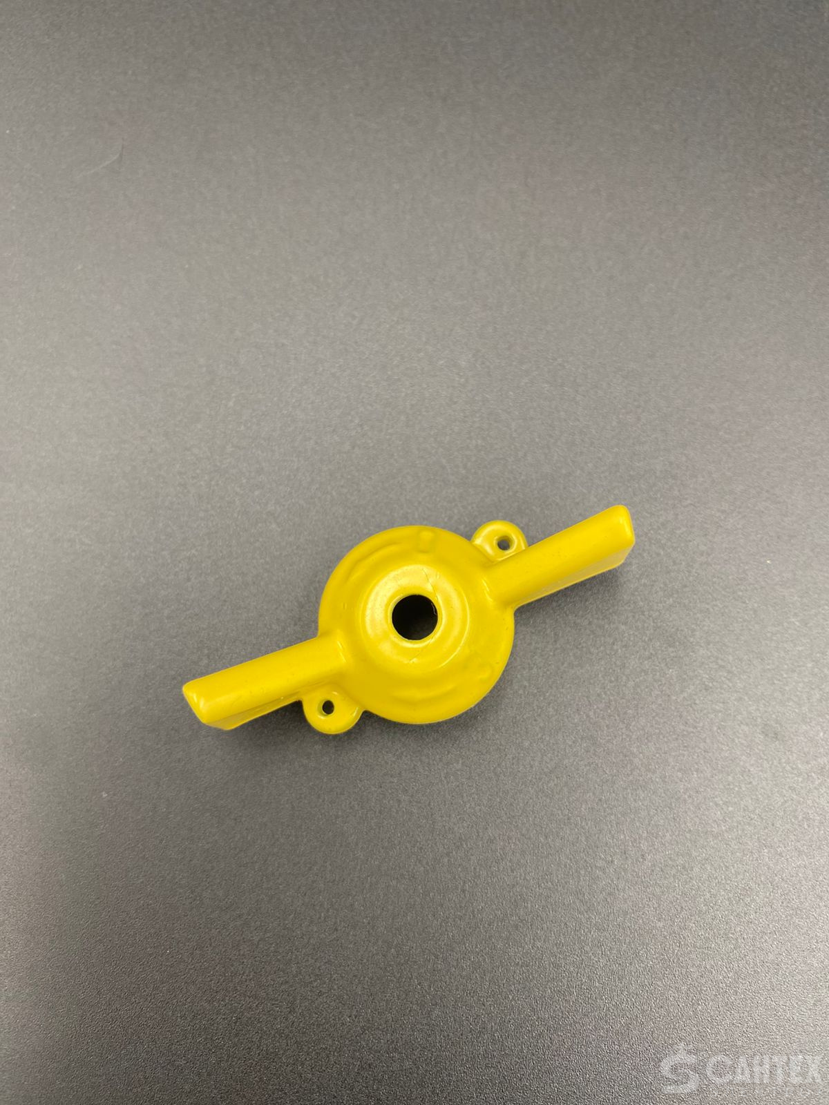 Ручка-бабочка 1/2"; 3/4" под пломбу (посадочное гнездо как на фото) для шарового крана (желтая), VALFEX, арт.VF.RB2Gp.15.20