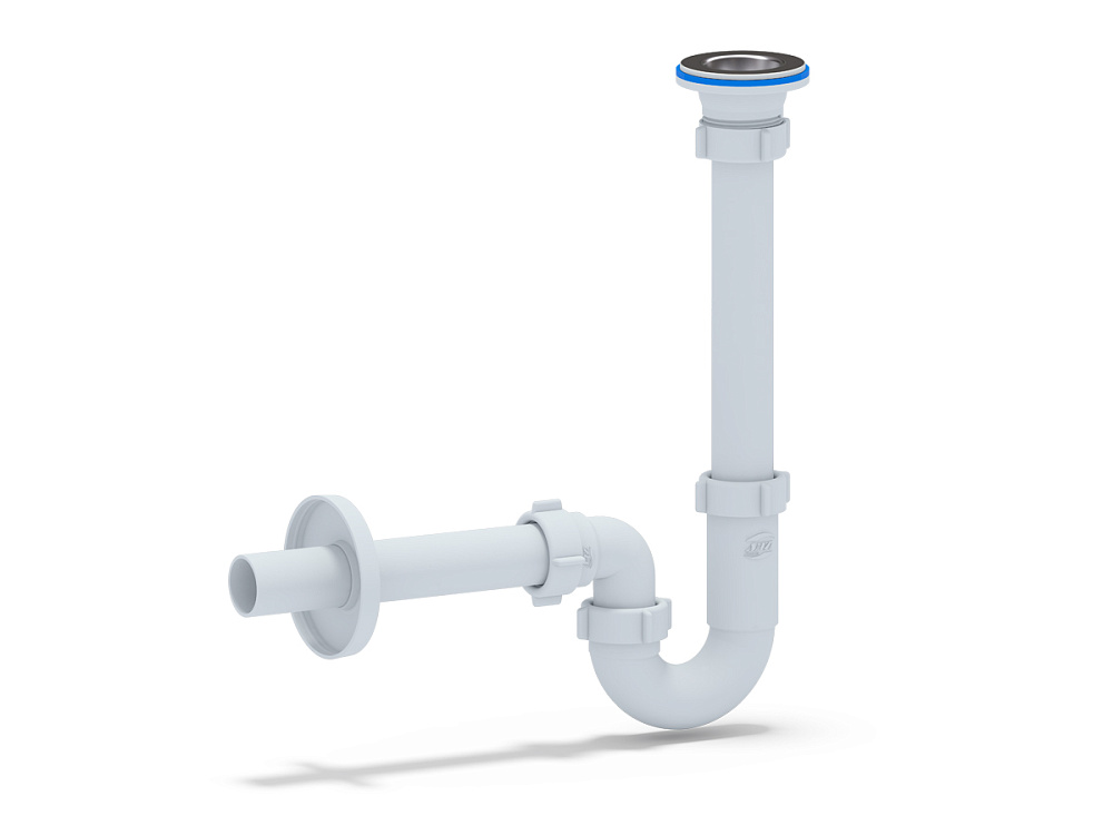 Сифон для раковины АНИ Пласт DB1003 1 1/4 дюйма 32 мм с прямой трубой 32 мм