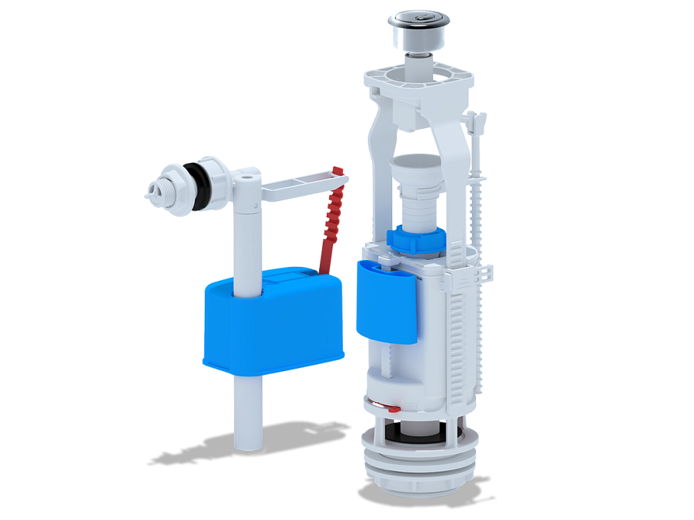 Набор с боковой подводкой АНИ Пласт WC3050M 1 1/2 дюйма с пластиковым штуцером двойная кнопка эконом металл