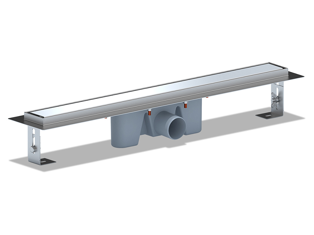 Трап линейный из нержавеющей стали АНИ Пласт TL2165G выпуск 50 мм решётка Штиль глянцевая 650 мм