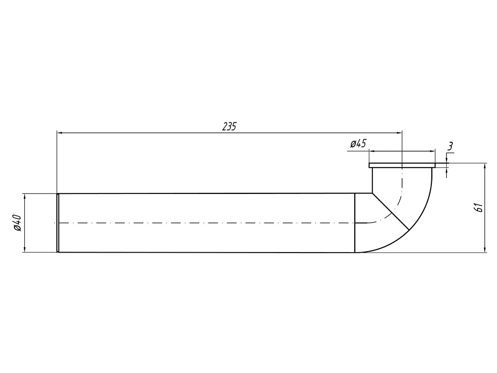 Уголок двойного сифона АНИ Пласт M700 с фланцем
