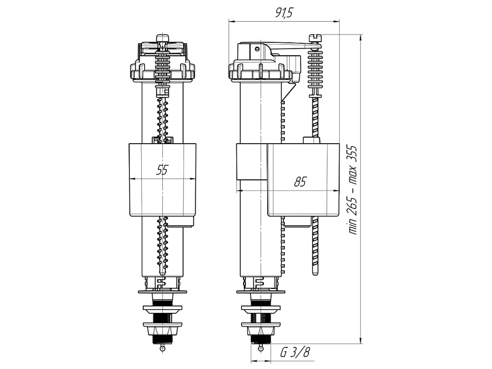 Арматура нижняя АНИ Пласт WC5530 штуцер пластик 3/8 дюйма