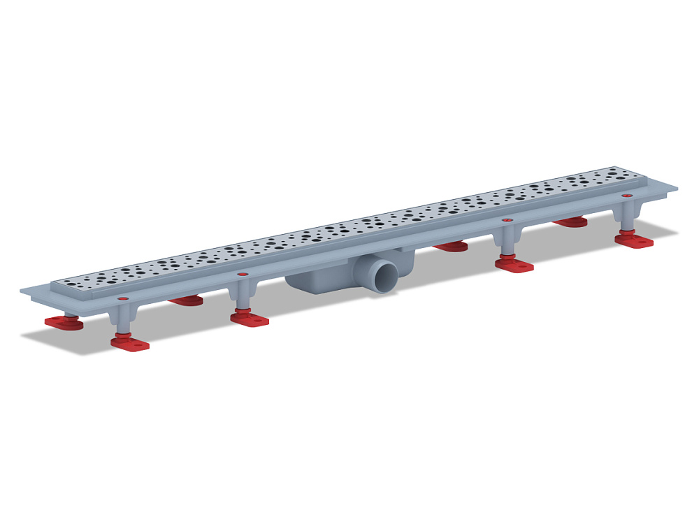 Трап линейный пластиковый АНИ Пласт TL1385M выпуск 40 мм решётка Бриз матовая нержавеющая сталь 850 мм