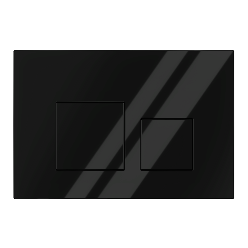 Клавиша смыва для скрытой инсталляции унитаза, АНИ Пласт, квадратная, черный глянцевый, WPG1633G