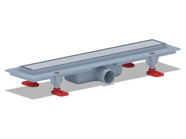 Трап линейный пластиковый АНИ Пласт TL1145M выпуск 40 мм решётка Штиль матовая нержавеющая сталь 450 мм