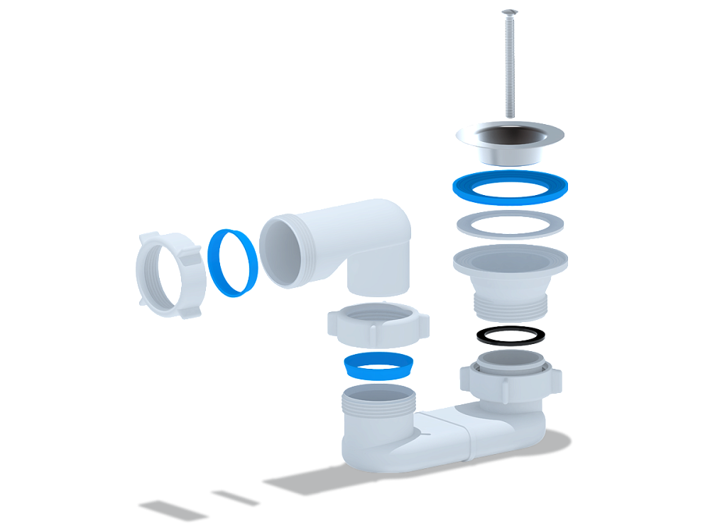 Сифон для душевого поддона АНИ Пласт E010 1 1/2 дюйма 40 мм плоский