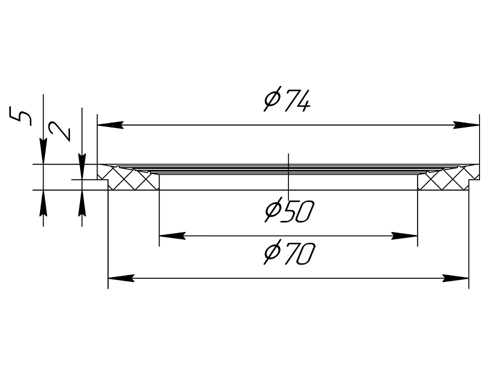 Прокладка универсальная АНИ Пласт M045 70 мм