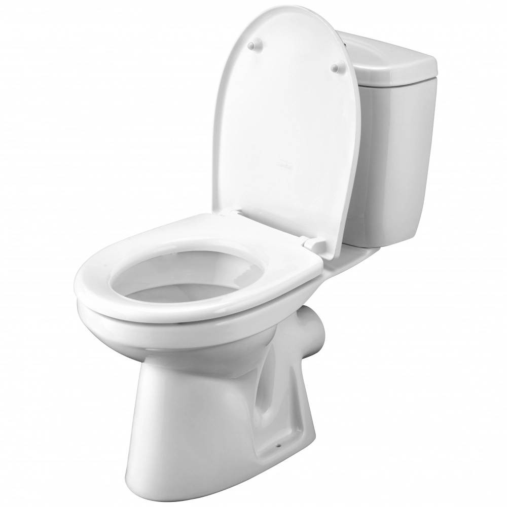 Унитаз SANTEK АНИМО компакт, выпуск гориз. (слив 2-реж., дюропласт) с сиденьем и бачком