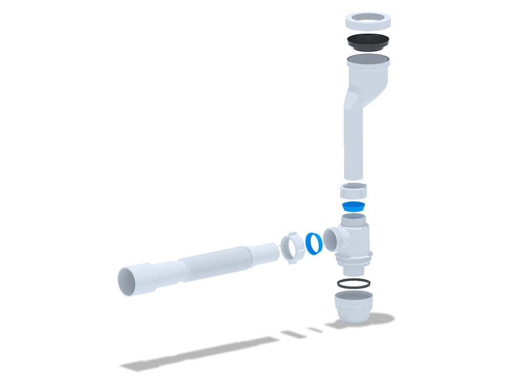 Сифон для писсуара АНИ Пласт U1016 40 мм с гибкой трубой 32х40/50 мм