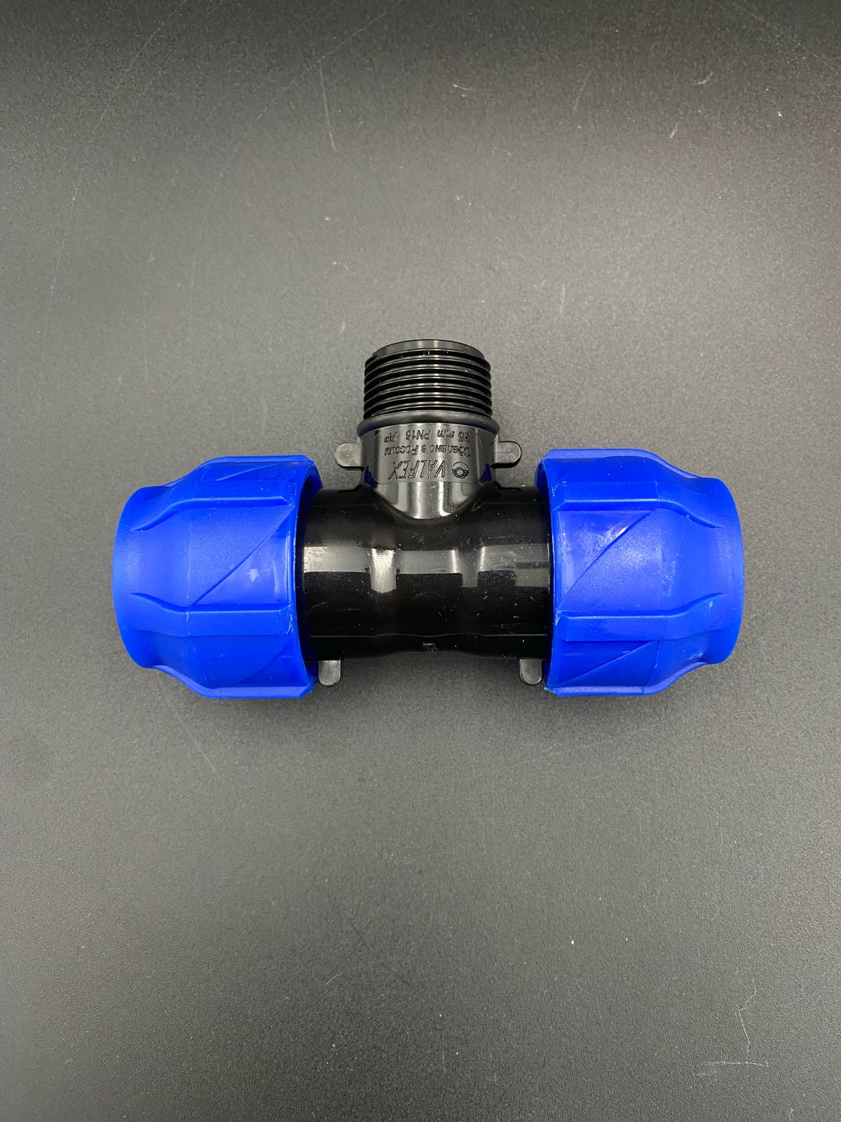 Тройник компрессионный переходной ПНД с НР 25x3/4"x25 VALFEX