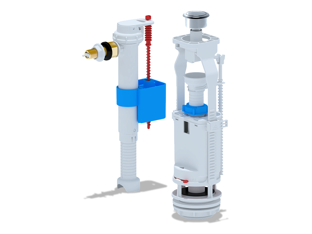 Набор с боковой подводкой АНИ Пласт WC8040C 3/8 дюйма с латунным штуцером кнопка хром