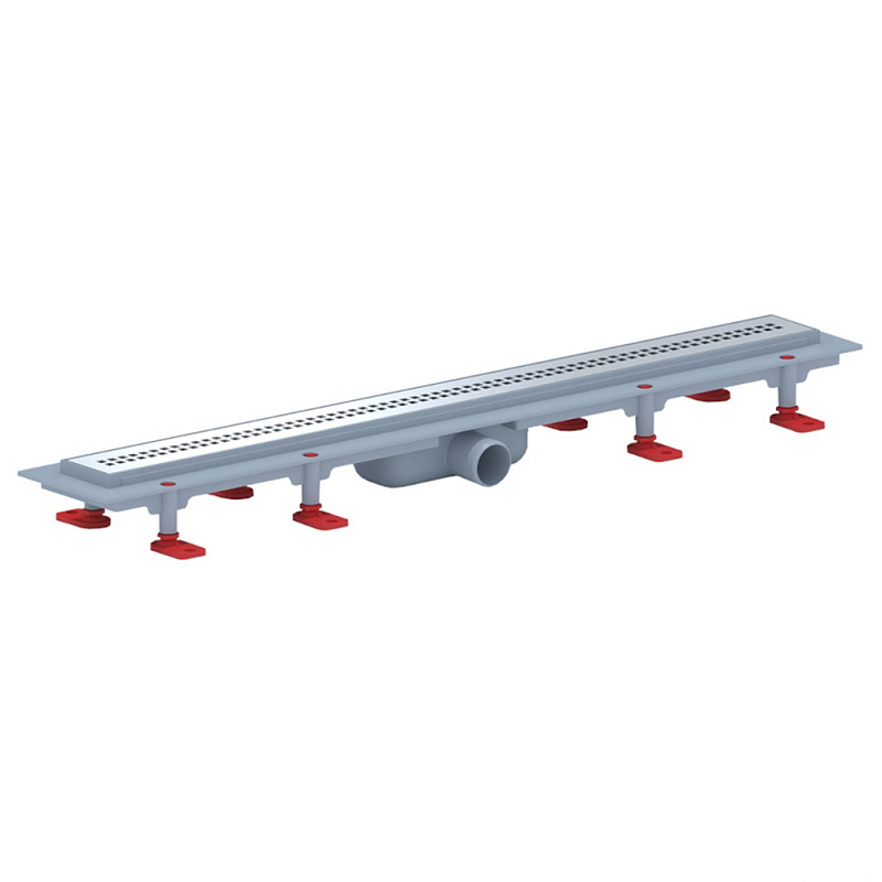 Трап линейный пластиковый АНИ Пласт TLQ1275G DN40 с сухим затвором и глянцевой решёткой Риф 750х62 мм