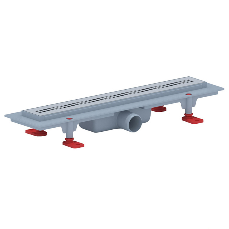 Трап линейный пластиковый АНИ Пласт TLQ1245M DN40 с сухим затвором и матовой решёткой Риф 450х62 мм