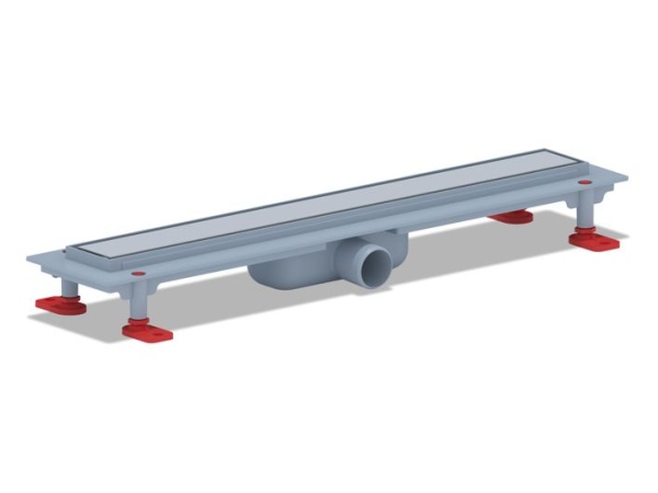 Трап линейный пластиковый АНИ Пласт TL1155M выпуск 40 мм решётка Штиль матовая нержавеющая сталь 550 мм