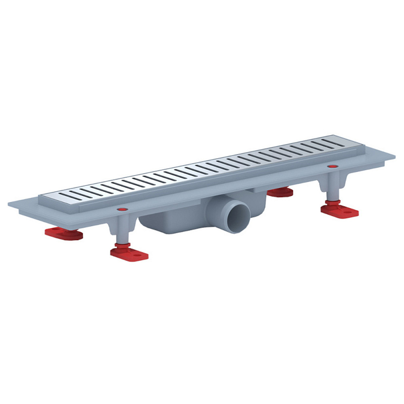 Трап линейный пластиковый АНИ Пласт TLQ1445G DN40 с сухим затвором и глянцевой решёткой Бимс 450х62 мм