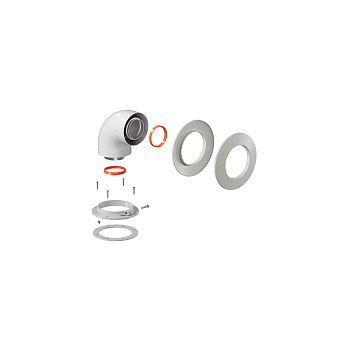 Отвод коаксиальный 60/100 (в компл. фланец)