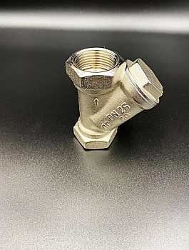 Фильтр сетчатый Valfex для ВОДЫ латунный, под пломбу, никелированный, ВР/ВР, 3/4", арт.VF.192.LN0.034