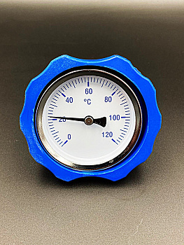 Термометр осевой для насосных групп (0-120 градусов), синий, ZEISSLER, арт. NG-01B