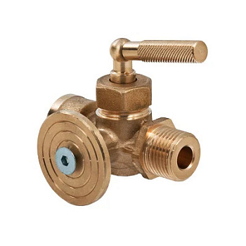 Кран для манометра трехходовой с фланцем