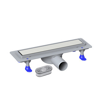 Трап линейный с решеткой из нерж.стали под плитку