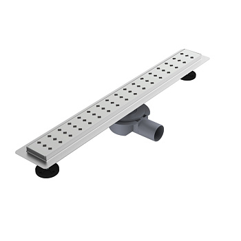 Трап линейный PREMIUM комбинированный затвор, поворотный излив, решетка №8, сталь