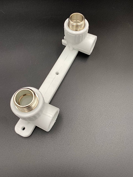 Планка PP-R монтажная белая 25х3/4" НР под смеситель с водорозетками, VALFEX, арт.10124125