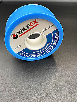 Фум лента для воды, белая 15м*19мм*0,25мм, VALFEX, арт.VF.W.0.15190250