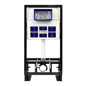 Инсталляция для унитаза BETTOSERB sava free standing, клавиша смыва хром матовый/хром глянец