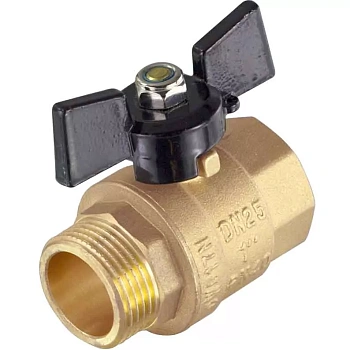 Кран шаровой TIM, 1/2", Г/Ш, бабочка, полный проход,DE1215