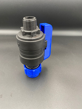 Кран шаровой 25x3/4" ПНД компрессионный цанга-наружная резьба VALFEX