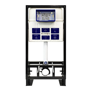 Инсталляция для унитаза BETTOSERB sava free standing, клавиша смыва черный матовый/хром глянец