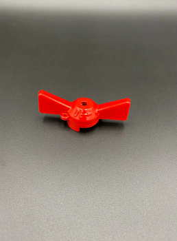 Ручка-бабочка 1";11/4" под пломбу (посадочное гнездо как на фото) для шарового крана (красная) VALFEX, арт.VF.RB3W.25.32.59