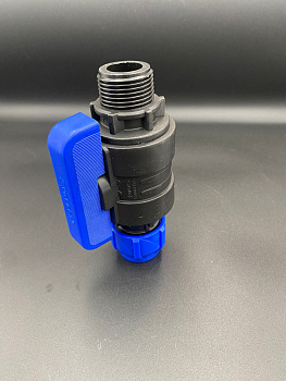 Кран шаровой 25x1" ПНД компрессионный цанга-наружная резьба VALFEX