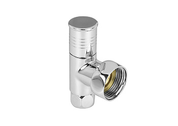 Вентиль запорный угловой с двумя накидными гайками круглый