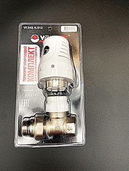 Клапан с термостатической головкой для радиатора, прямой 1/2", VALFEX, арт.VF.048.N.012